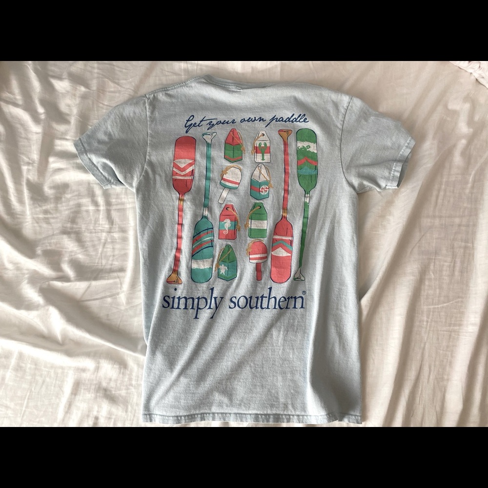 Simply Southern light blue tee